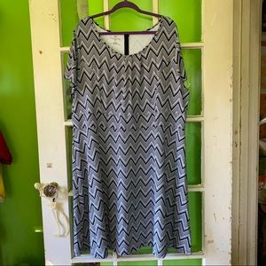 NWT Talbots Black & White Short Sleeve Chevron Dress Size 3X